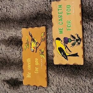 Vintage "He careth for you" 1 Peter 5:7 signs